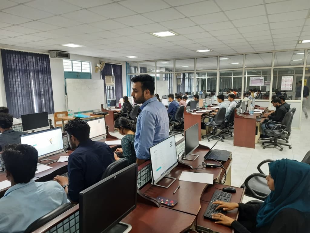 Students Practicing Online Aptitude Test